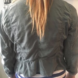 Green Jacket WITH 3/4 Length Striped Shirt